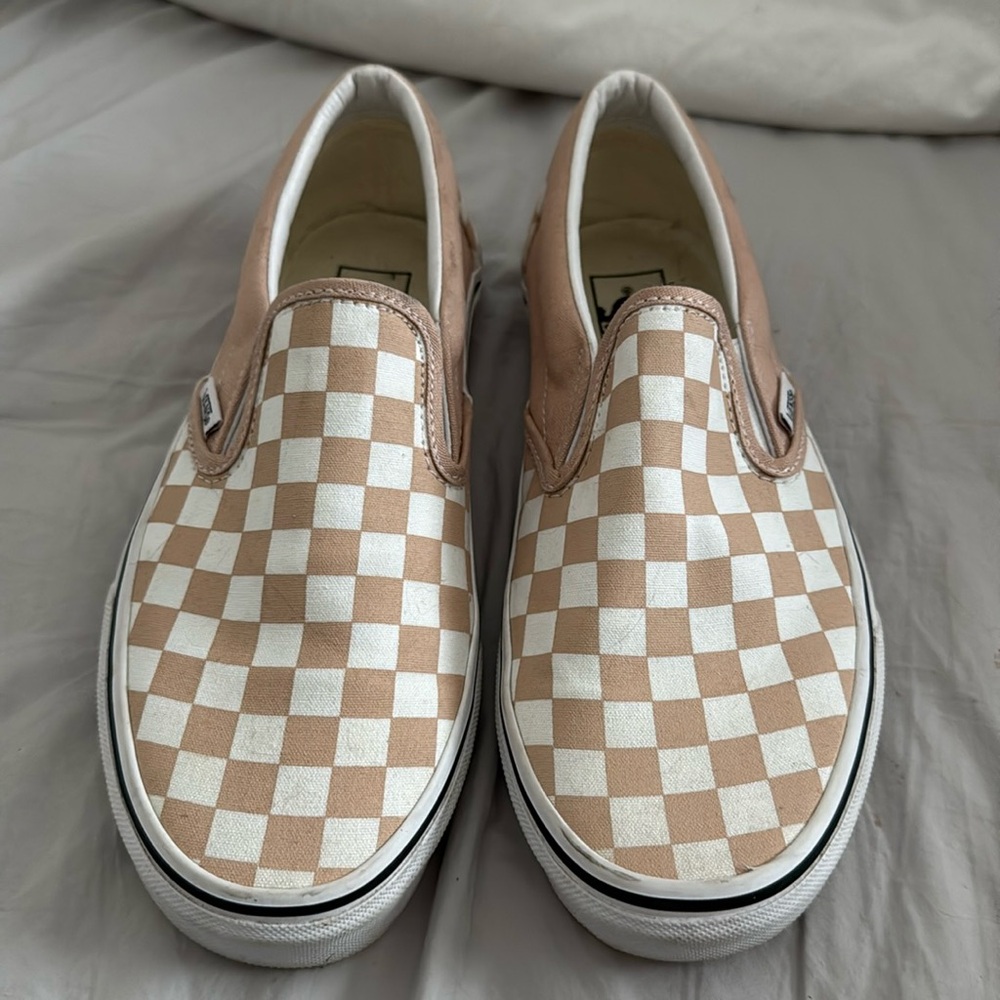 Vans slip on checkered sneakers like new!